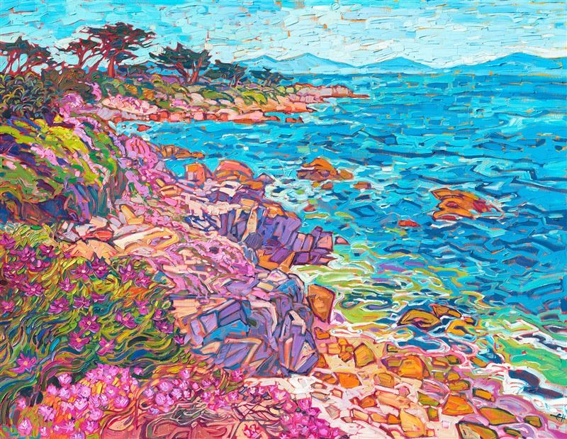 Erin Hanson painting Carmel Ice Plants