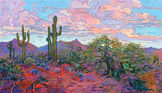 Painting Saguaro Clouds