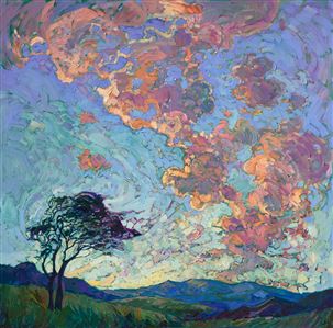 Contemporary expressionism modern masterpiece Texas landscape painting by Erin Hanson Painting Motion of Light