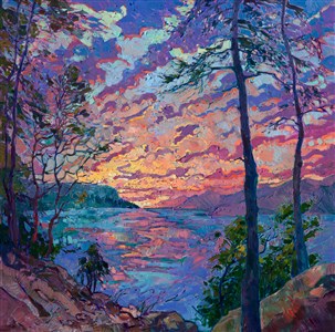 Contemporary Open Impressionist oil painting landscape by Erin Hanson Painting Discovery