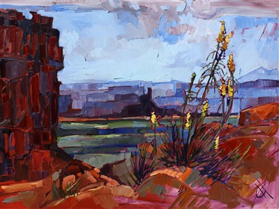 Valley of the Gods, oil painting landscape by Erin Hanson Painting Valley of the Gods