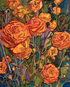 Painting Blooms in Orange