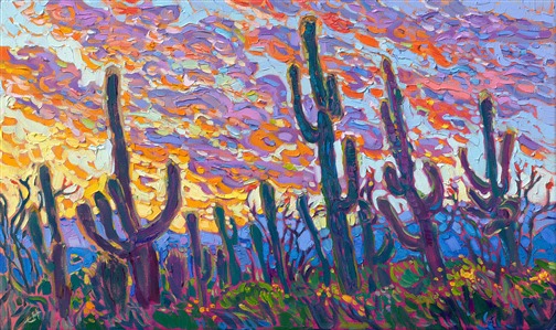 Painting Saguaro Sunset II