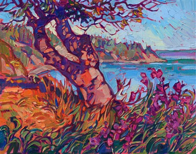 Washington coast Sequim painting by impressionist Erin Hanson Painting Blooming Waters