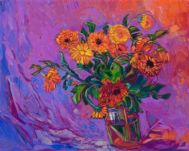 Painting Floral in Orange