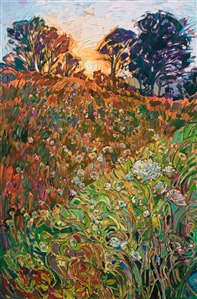 Queen Anne's Lace oil painting of Northwestern landcapes, by Erin Hanson Painting Queen Anne's Lace