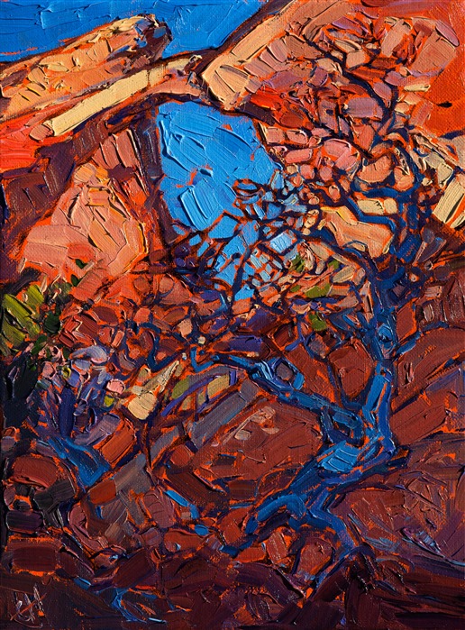 Arches National Park oil painting landscape hanging in the St. George Art Museum