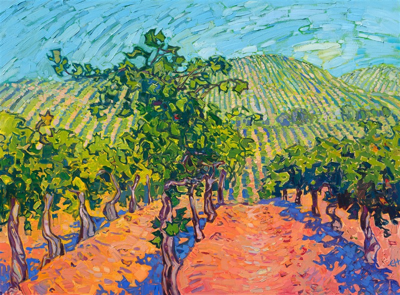 Adelaida vineyard Paso Robles winery oil painting landscape by famous impressionist Erin Hanson