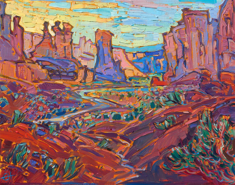 Arches National Park southern Utah southwest red rock landscape painting for sale