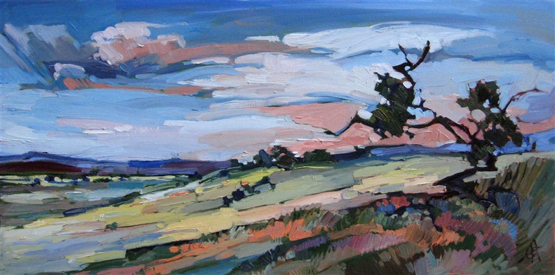 Arizona Pine, emotional expressionism oil painting landscape by Erin Hanson 