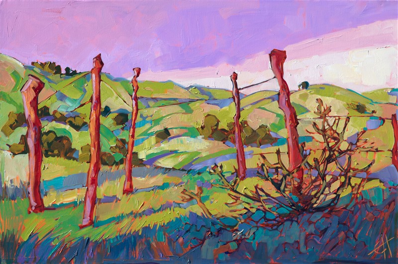 Artwork of Paso, California landscape by contemporary oil painter Erin Hanson