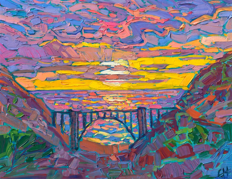 Bixby Bridge oil painting by Erin Hanson