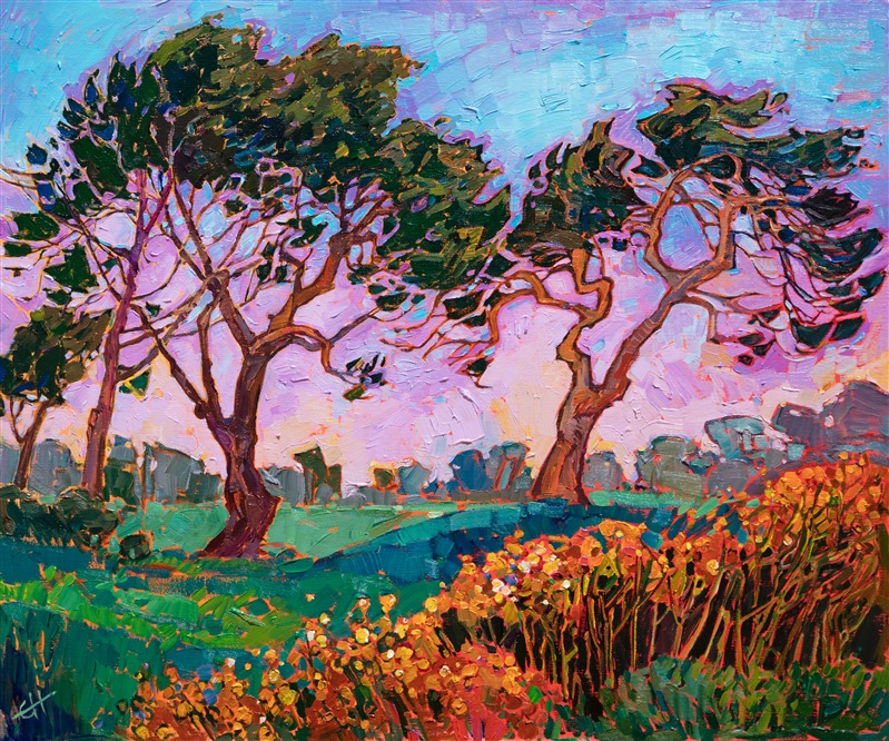 Torrey Pines golf course original oil painting by San Diego artist Erin Hanson