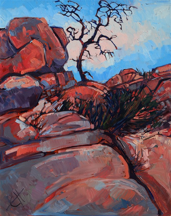 Joshua Tree National Park, rockscape painting by Erin Hanson