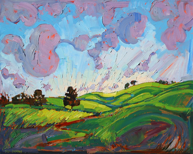 Paso Robles expressionist stylized oil painting by Erin Hanson