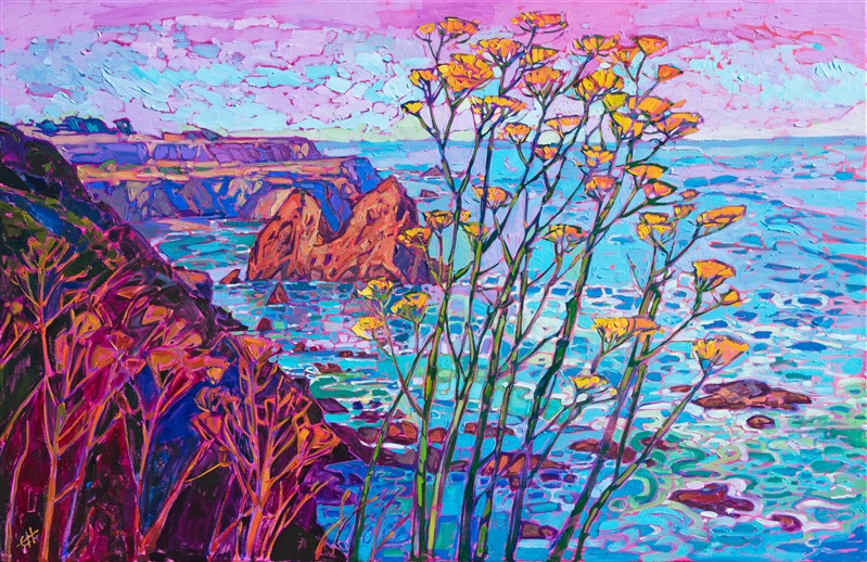 California coastal painting of Highway 1, for sale by American impressionist Erin Hanson