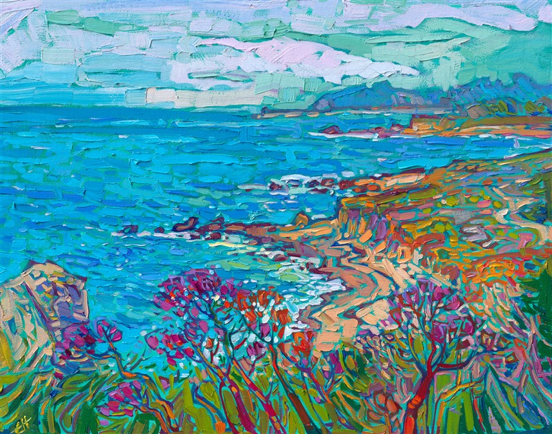 Carmel coastal painting by modern impressionist Erin Hanson