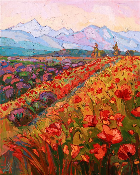 Modern expressionist landscape painting of Sequim, Washingtonm, by Erin Hanson