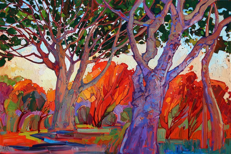 Cathedral, dramatic oil painting of Pasadena, California, by Erin Hanson