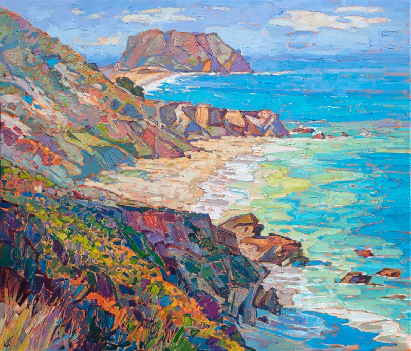 Highway 1 coastal oil painting by contemporary impressionism painter Erin Hanson