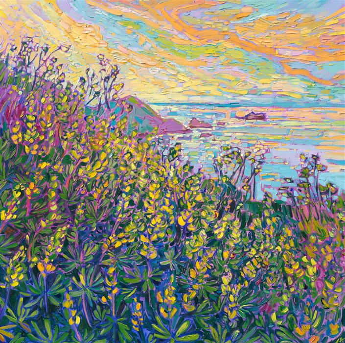 California coast artwork paintings for sale by famous American impressionist Erin Hanson.