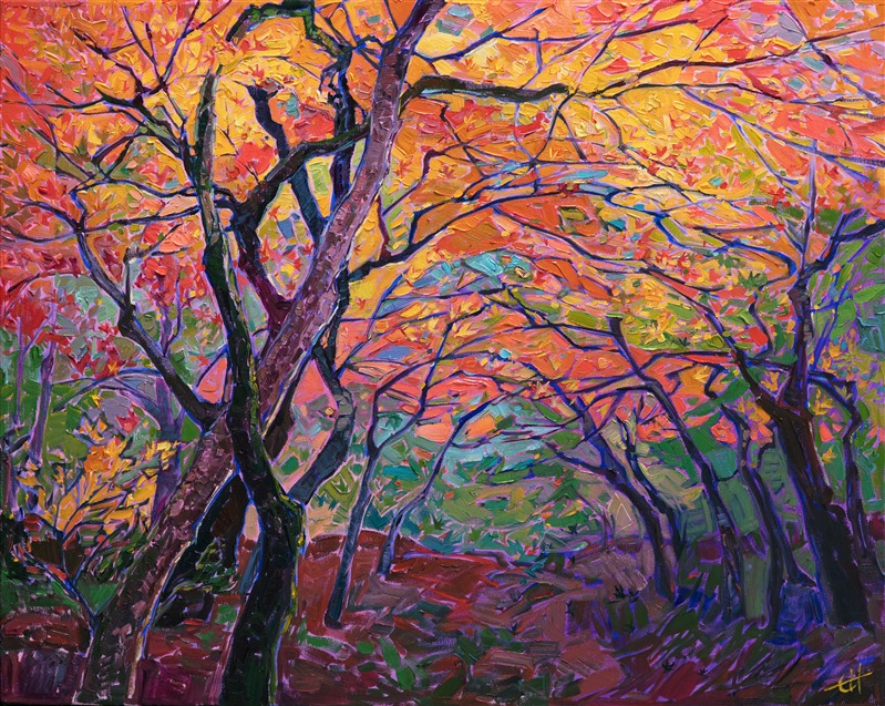 Autumn fall colors painted by modern impressionist Erin Hanson.