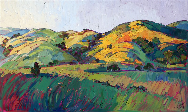 Contours of Dawn, original oil painting of Paso Robles by artist Erin Hanson