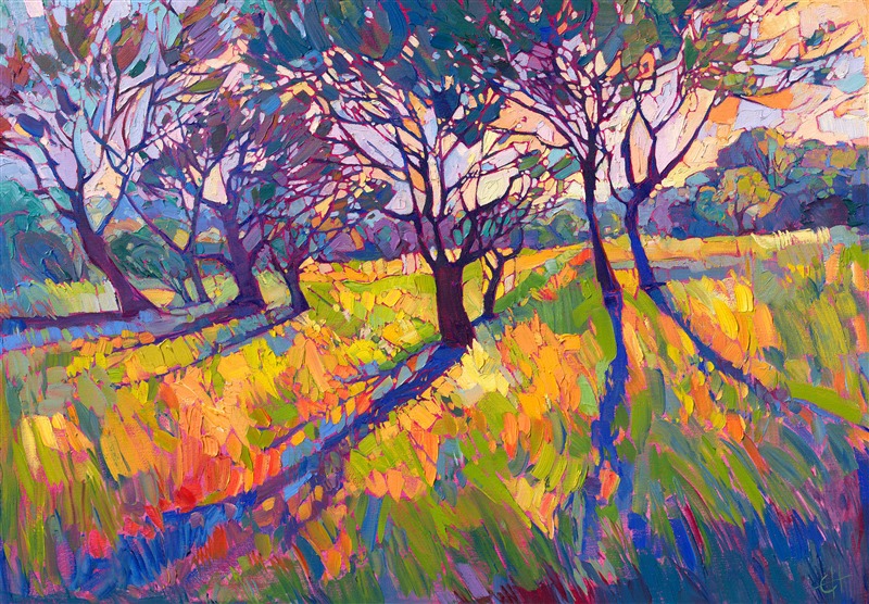 Crystal Light II, classic open impressionism oil painting by modern master of color and light, Erin Hanson