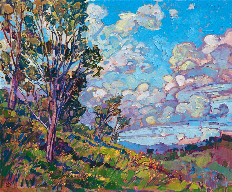 San Diego wildflowers original oil painting by modern impressionist Erin Hanson