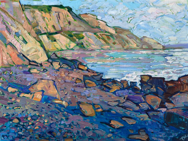 San Diego coast oil painting by local artist Erin Hanson