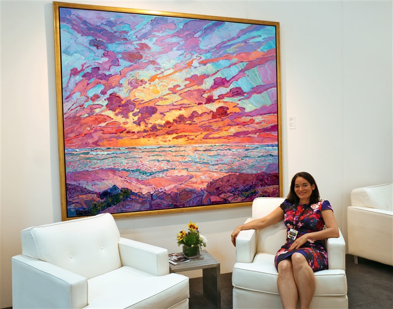 Diego Sky at Art San Diego VIP lounge, with Erin Hanson