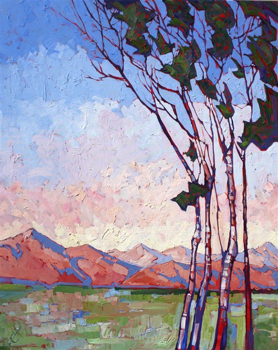 Dreamlike colors and birch trees make for a beautiful painting by Erin Hanson