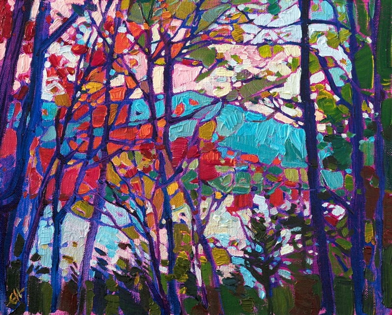 Autumn in New Hampshire oil painting by contemporary artist Erin Hanson