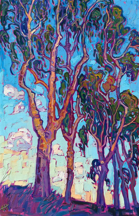 Eucalyptus Blue is an original oil painting for sale by Open Impressionist Erin Hanson. 