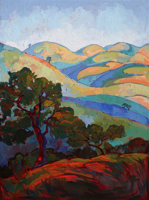 Erin Hanson creates a mosaic of color and texture with her oils.