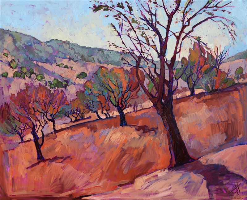 Paso Robles walnut trees landscape painting by Erin Hanson