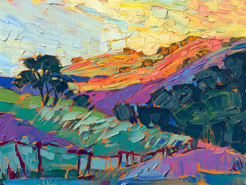 Paso Robles petite oil painting by contemporary impressionist Erin Hanson