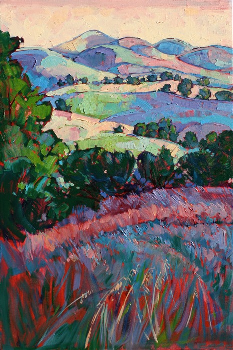 Paso Robles oak trees, original oil painting by Erin Hanson