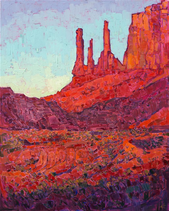 Fins at Arches National Park, original oil painting for collectors of Western Art.