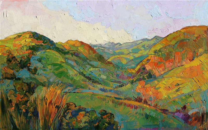 Landmark painting of central California, in the tradition of California Impressionism