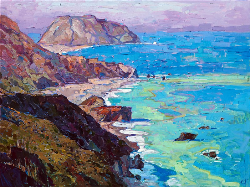 California coastal oil painting of Highway 1, by modern impressionist Erin Hanson.