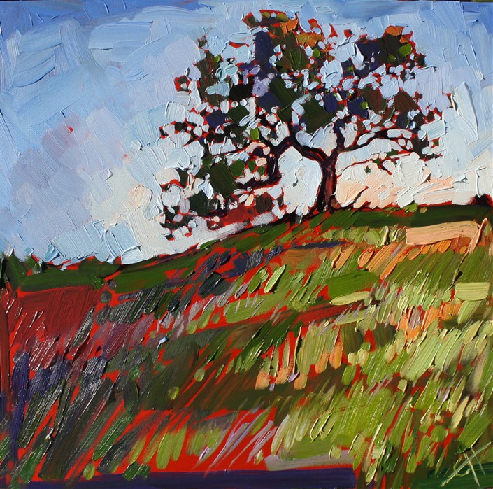 Erin Hanson paints small oils on board.