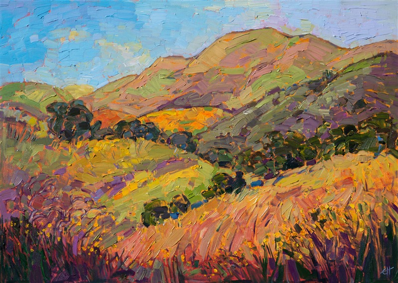 Carmel Valley California landscacpe oil painting for art collectors, by Erin Hanson.