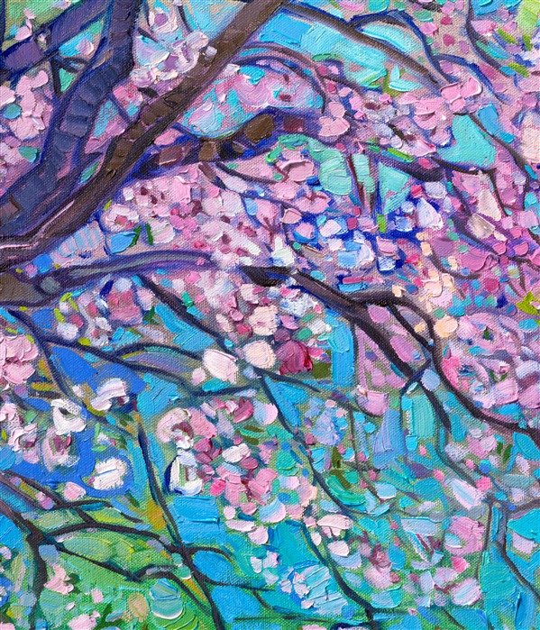Detail of Erin Hanson open impressionism painting.
