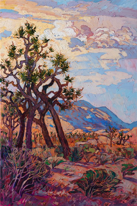 Joshua Tree National Park - original oil painting by modern impressionist landscape artist Erin Hanson.