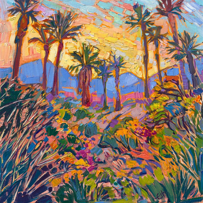 Painting of La Quinta California abstract impressionism landscape by Erin Hanson