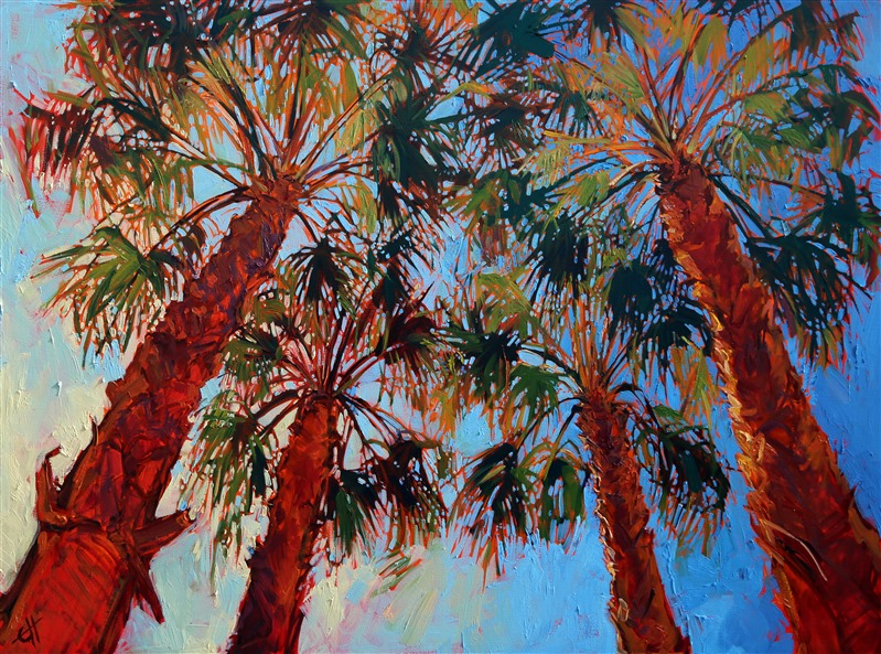 La Quinta Palms, iconic painting in oils by landscape painter Erin Hanson