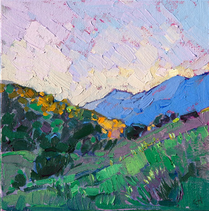 Start your art collection with a small California impressionist painting by Erin Hanson.