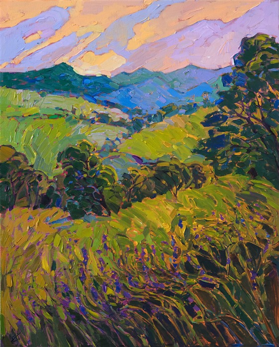 Paso Robles landscape painter Erin Hanson paints with colorful abstract shapes.