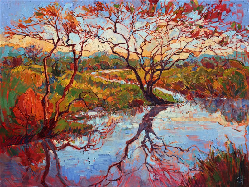 Madrona Marsh original oil painting by local artist Erin Hanson